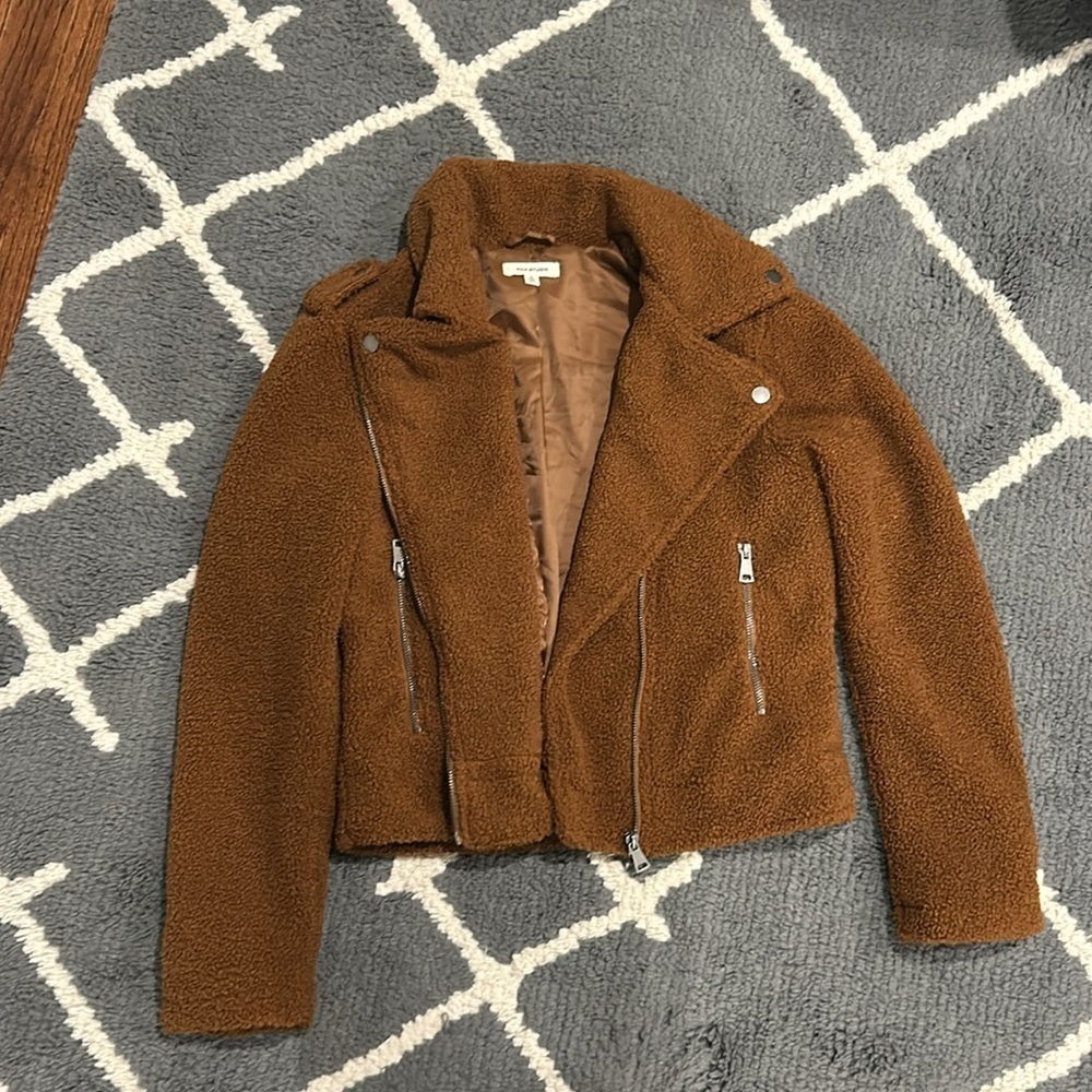 Max Studio Sherpa Teddy Moto Jacket